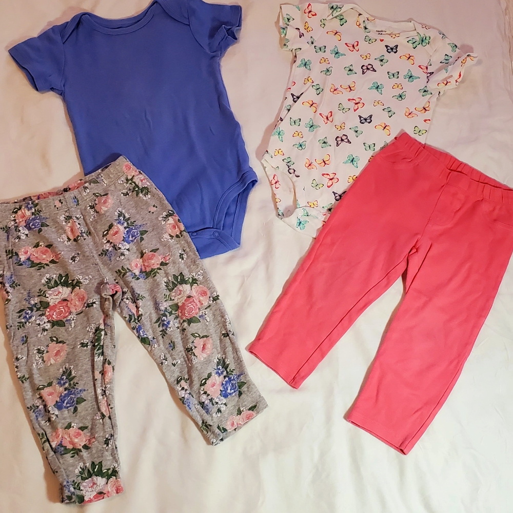 Floral and Pink Kids Leggings Set